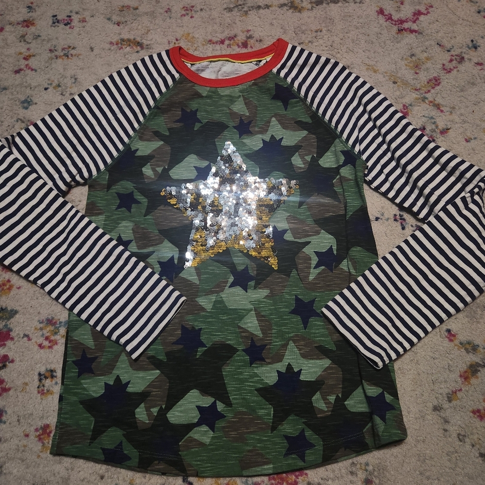 💘 Mini Boden Sequin Star Longsleeve Top